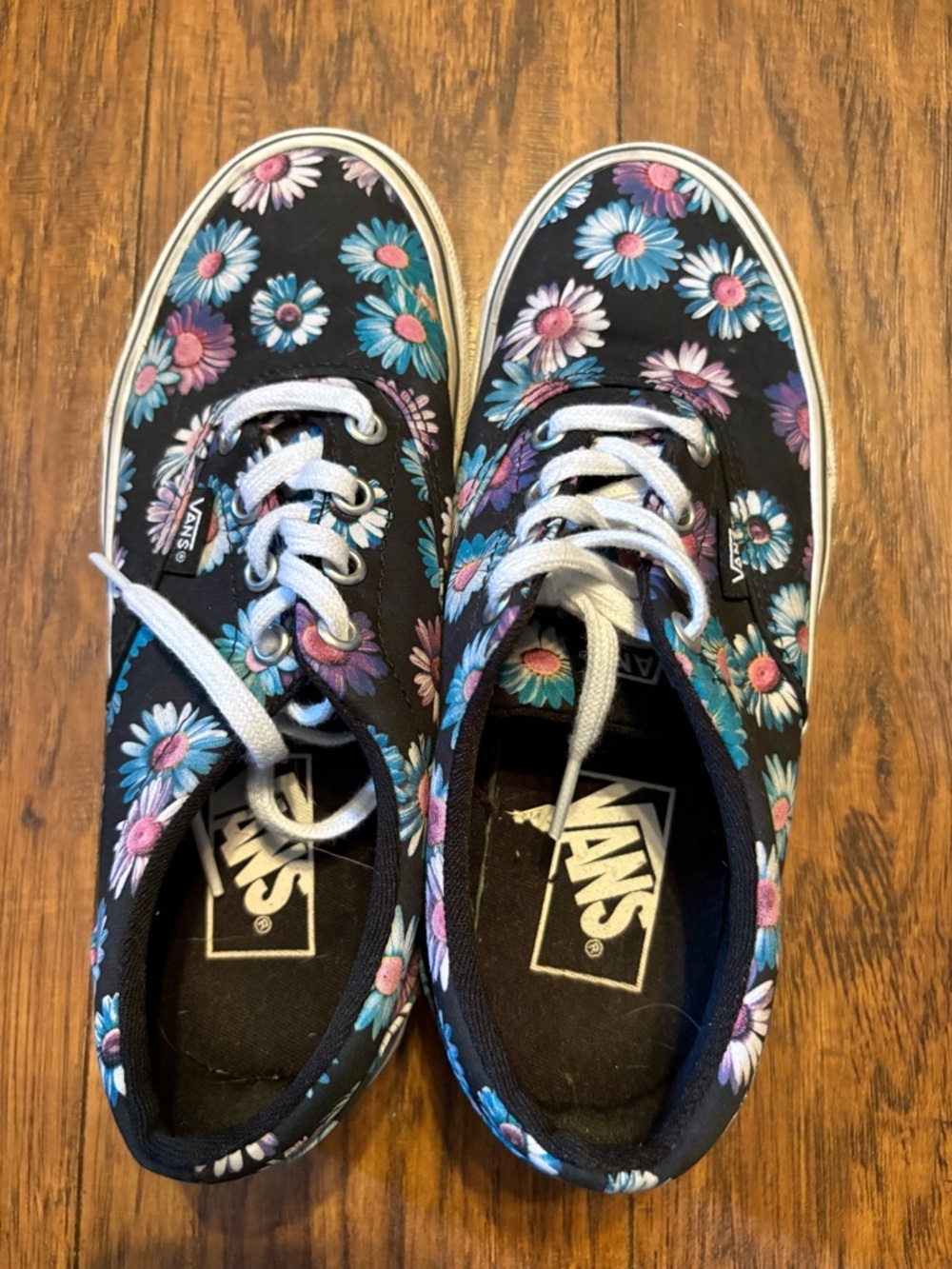 Women’s Black Floral Vans Sneakers
